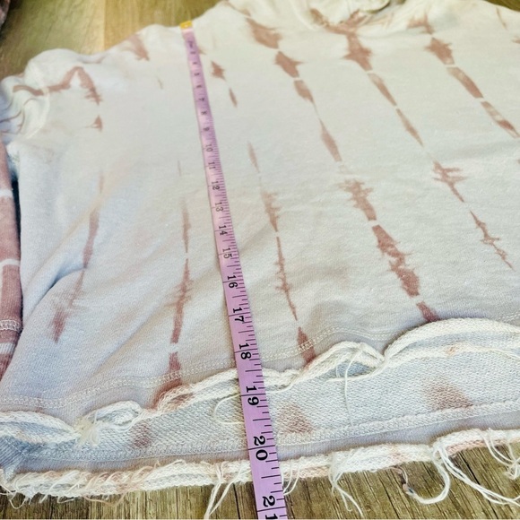 Chaser Pink Tie Dye Cropped Hooded Sweatshirt Medium - Picture 7 of 7